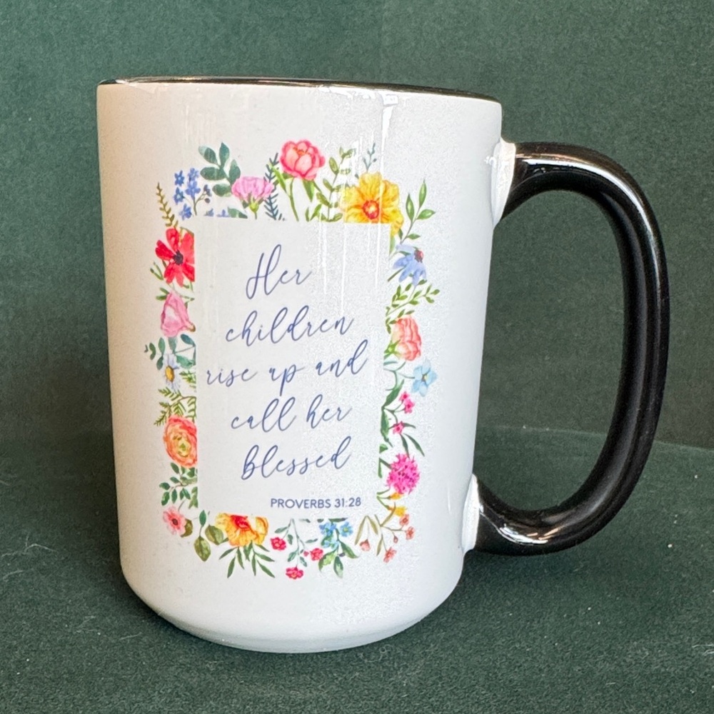 Mother’s Day Christian Floral Mug with Black Handle gift